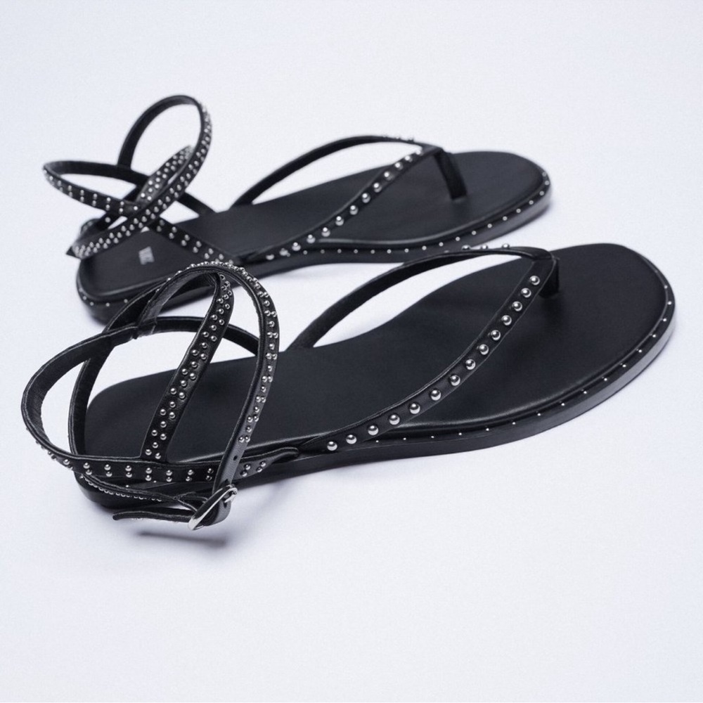 Zara studded crossover sandals